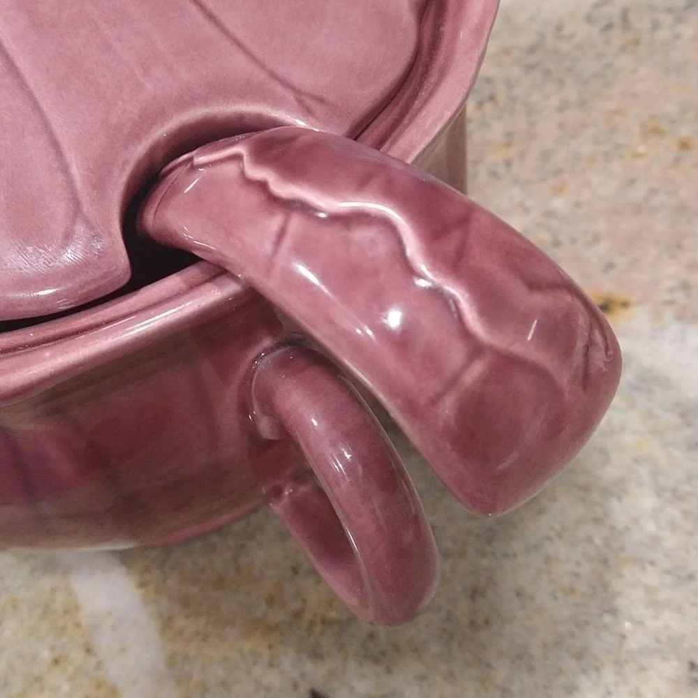 Metlox pottery eggplant purple cabbage lettuce ware vintage rare soup tureen